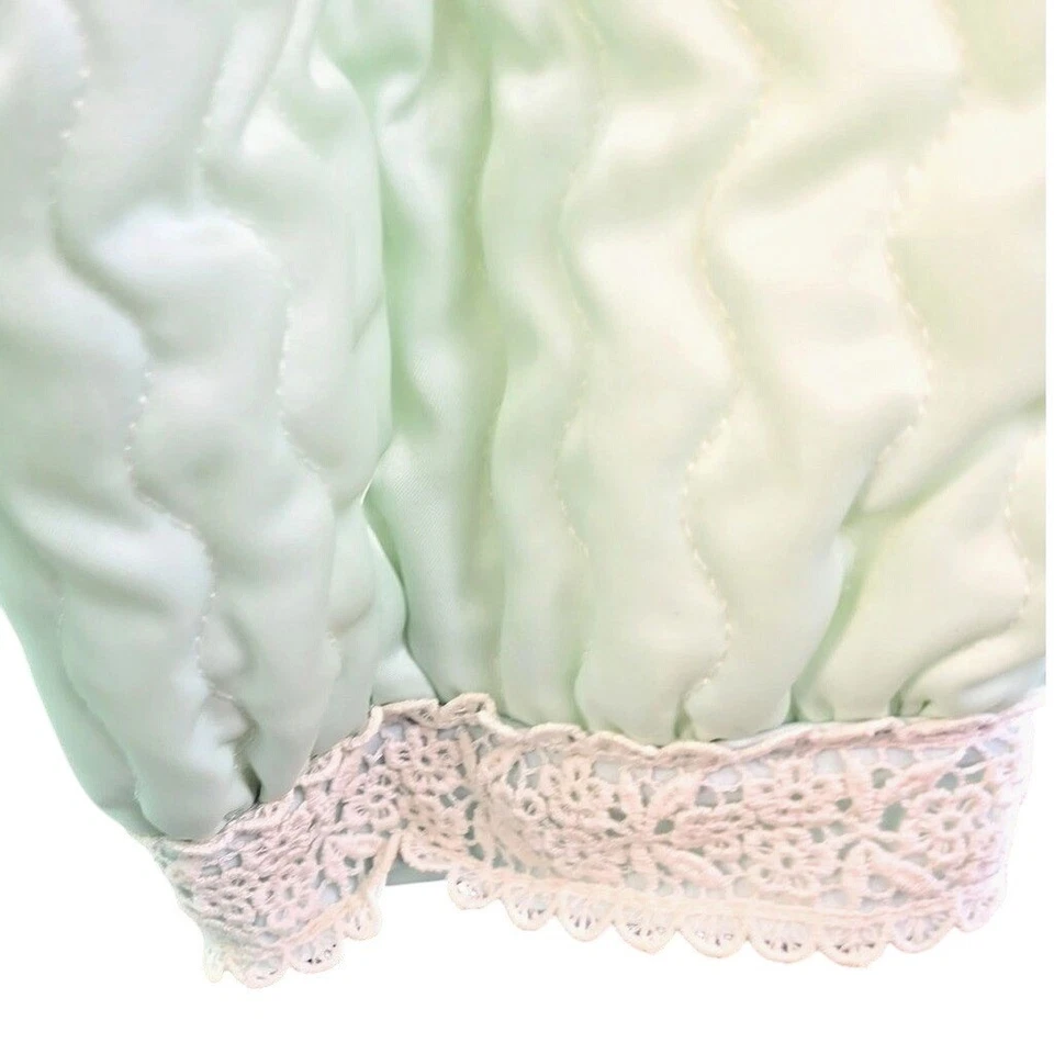 Bata Christian Dior Lane Bryant vintage años 60 para mujer pequeña bata acolchada de encaje Foto 4 de 4