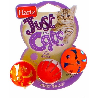 2 Pack Hartz Just For Cats Bizzy Balls Cat Toy, 3 Ct
