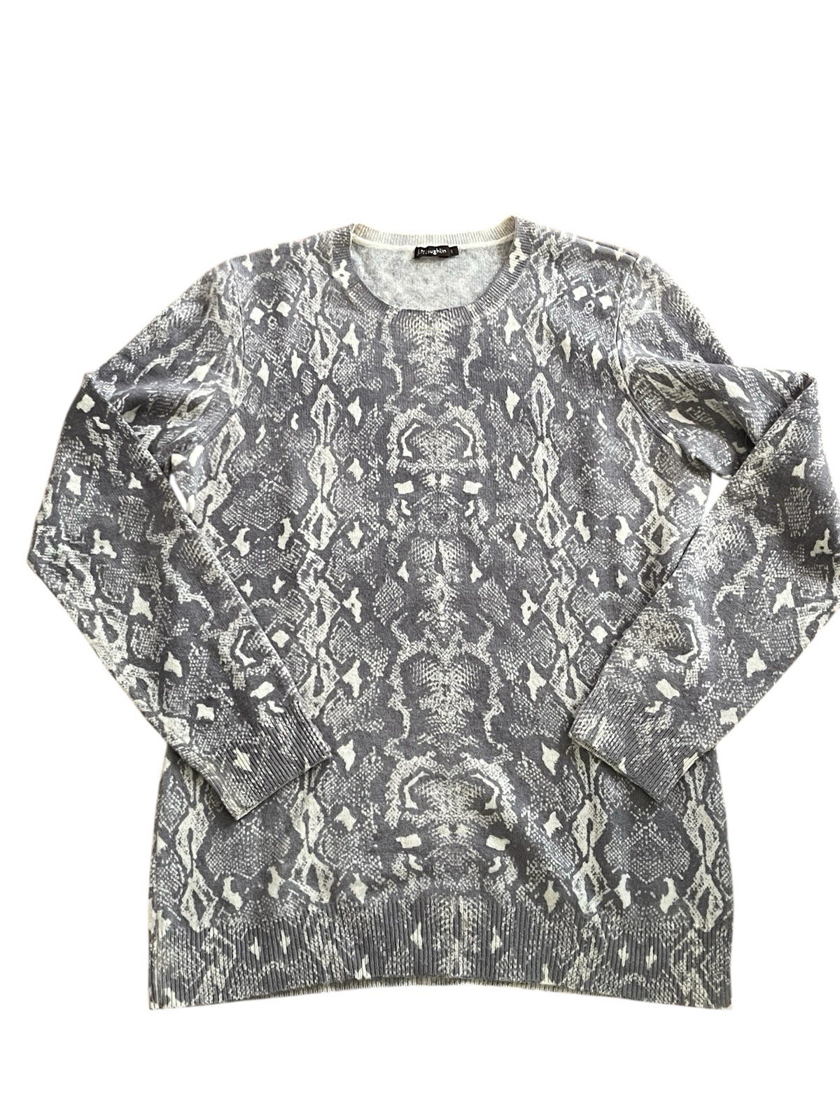 J.McLaughlin Cashmere Gray Sweater Python Reptile… - image 2