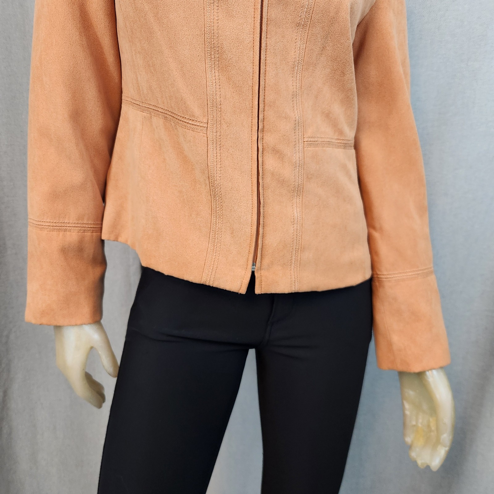 Conrad C Solid Orange Full Front Zip Long Slv Jac… - image 3