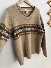 Vintage Eddie Bauer Wool Blend Fair Isle Knit Pullover Sweater Sz M USA Made