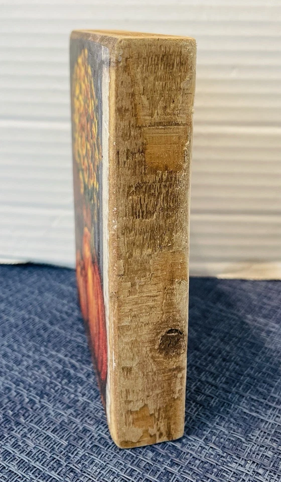 Primitives By Kathy Porch Steps and Pumpkins Wood Sign 5" x 4" Floral Fall - Image 3 of 4