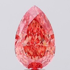 7.84 Ct Fancy Vivid Pink Color VS2 Lab Grown Pear Cut IGI Certified CVD Diamond