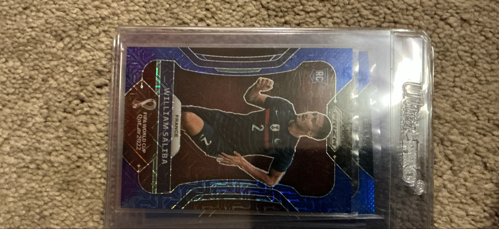 2022 Panini Prizm World Cup Qatar - William Saliba #106 Blue Mojo Prizm /75 (RC)