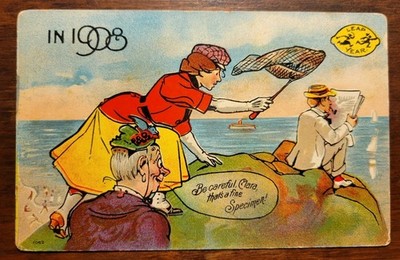 ''Leap Year - 1908 Be careful Clara'' - C.1908 Postcard