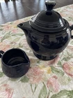 Vintage Cobalt Blue (P86 ) Large Fiestaware Teapot w/Creamer. Great condition.