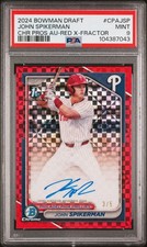 2024 Bowman Draft 1st John Spikerman #/5 Red X-Fractor Refractor Auto PSA 9🔥 
