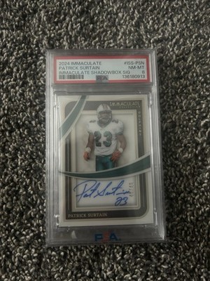 2024 Panini Immaculate Shadowbox Sigs Patrick Surtain ISS-13 Auto /49 PSA 8