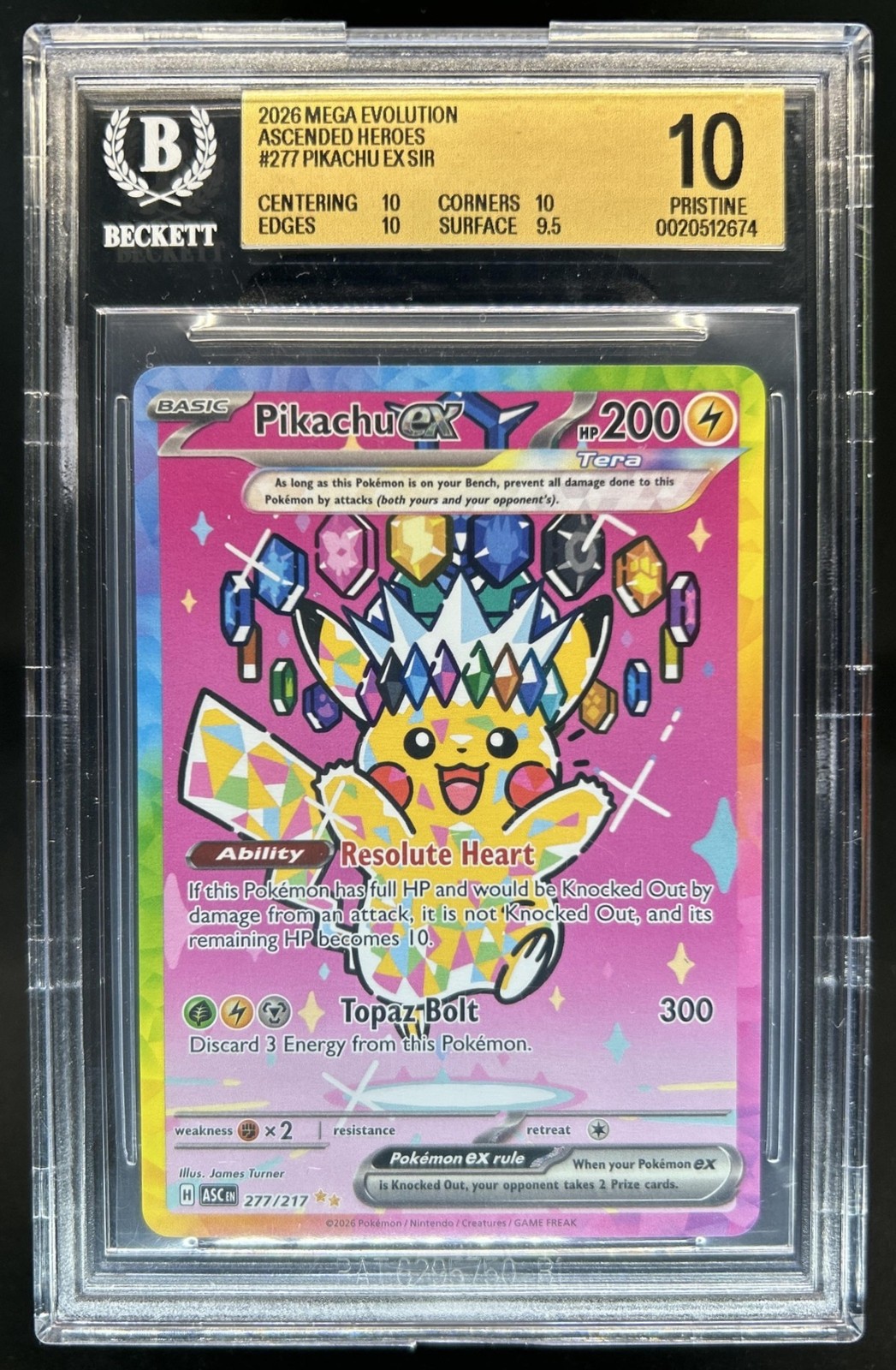 2026 Pokemon Pikachu ex Special Illustration Rare #277/217 BGS 10 PRISTINE