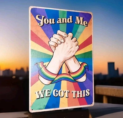 Blechschild du und ich LGBT CSD Demo Ally Regenbogen 🌈 Geschenk Spruch (G11) - Bild 1 von 2