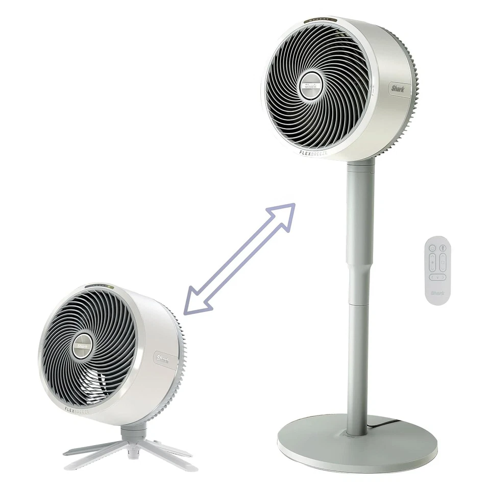 Shark R-UH205 FlexBreeze Indoor&Outdoor Fan,Pedestal&Tabletop,White-Refurbished