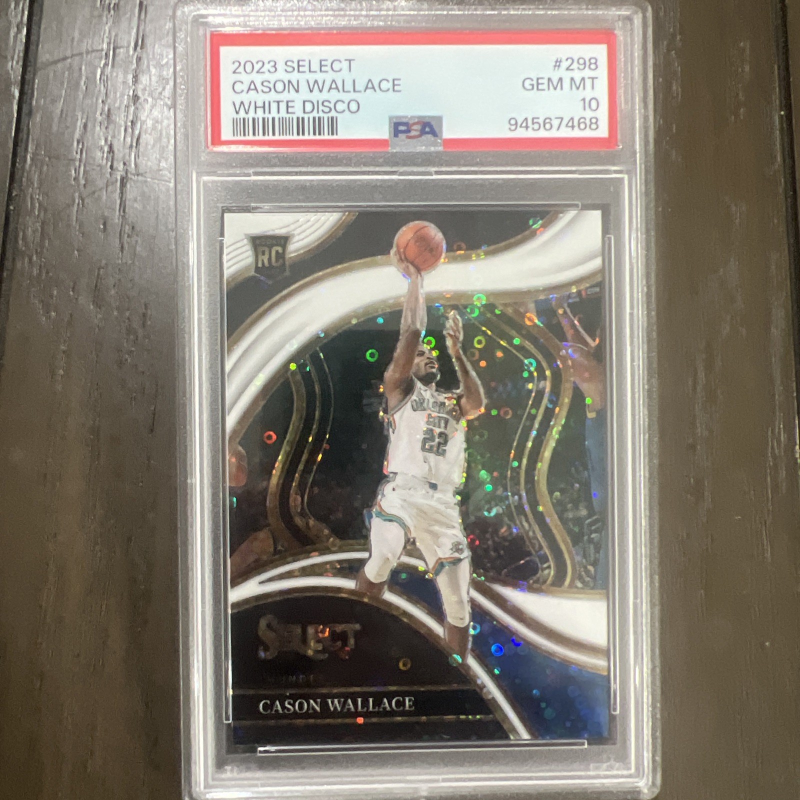 2023-24 Panini Select - Courtside Cason Wallace #298 White Disco Prizm /75 (RC)