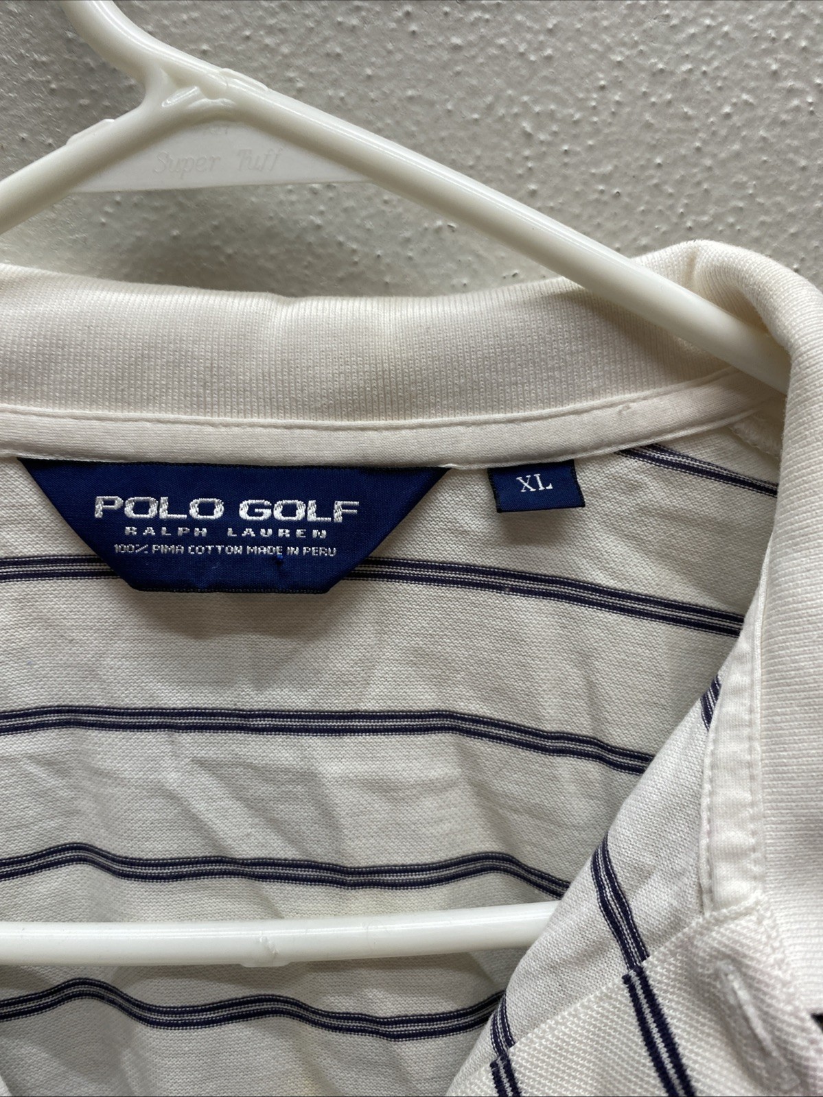 MAGLIA POLO RALPH LAUREN XL BIANCA BLU NAVY RIGHE LISLE INTERLOCK PONY GOLF