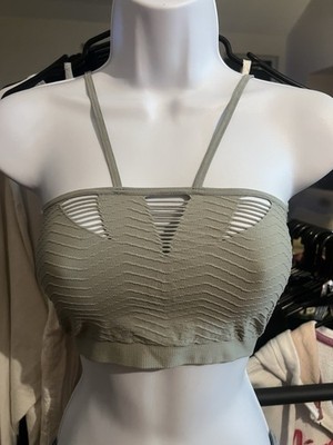 Free People Sports Bra Olive Green Thin Straps Women s Size XS