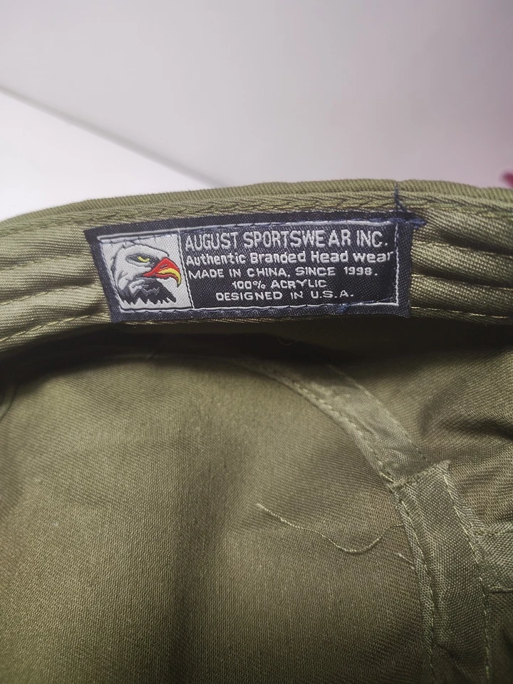 Sombrero de Patrulla Bordado EE. UU. LETRAS AZUL MARINO VERDE OLIVA MONÓTONO Foto 4 de 4