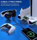 PS5 Stand, Ps5/Slim/Pro Cooling Station with 2.36In Cooling Fan, Controller Char
