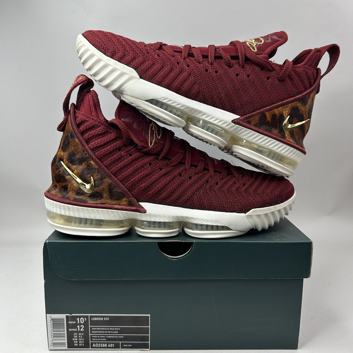 Nike Lebron 16 XVI “The King” Red Gold Basketball AO2588-601 Men's New