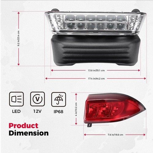 12Volt LED Head & TailLight Kit For Club Car Precedent Street Legal Ultimate Kit - Picture 2 of 12