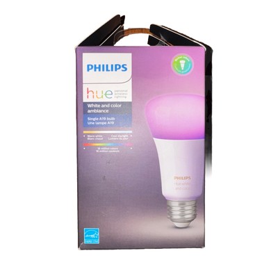 Philips Hue Single Premium A19 Smart Bulb, for most lamps & overhead lights