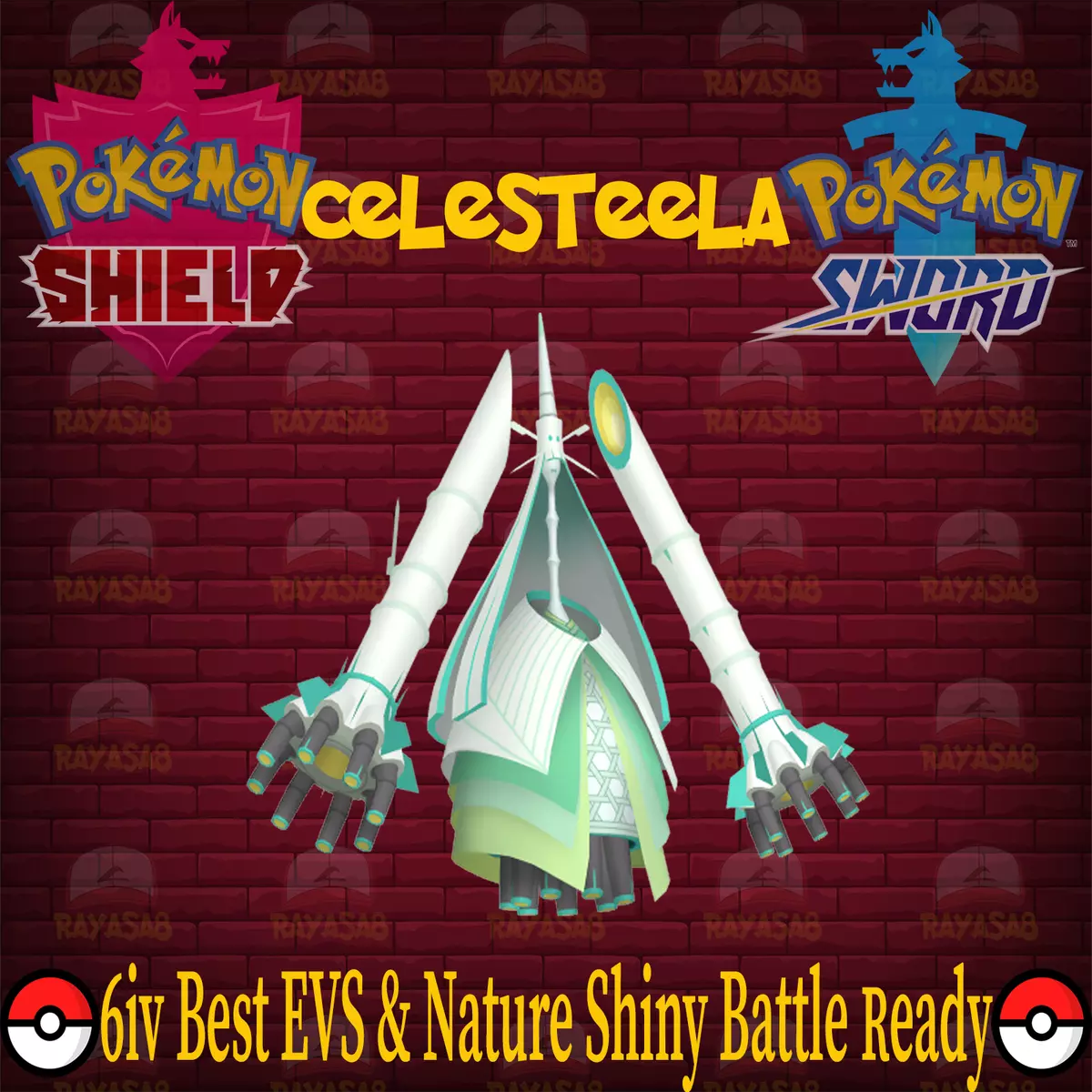 Pokemon Sword And Shield Shiny Celesteela 6IV Battle Ready Fast Delivery