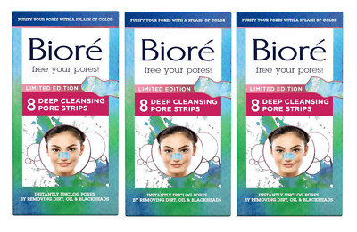 Lots of (3) Biore Free Your Pores - 8 Deep Cleansing Nose Pore Strips X 3