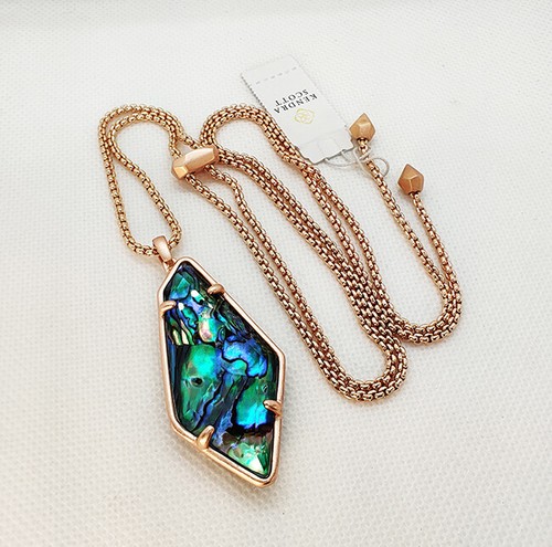 Collier Kendra Scott Carole Perle Brun Or Rose 30 Pouces - Neuf Avec étiquettes, Pendentif Long