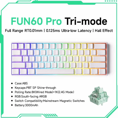 Mechanical Gaming Keyboard with Magnetic Switch 60% Rapid Trigger Design