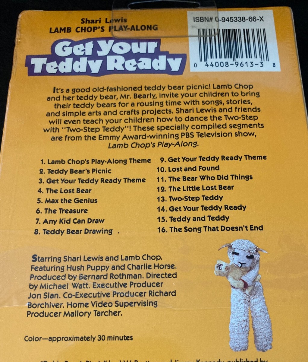 Lamb Chops Play-Along - Get Your Teddy Ready (VHS, 1994) for sale