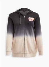 Torrid Tunic Zip Hoodie Cozy Fleece Skulls Dip Dye Black 1 1x 14 16 A70791