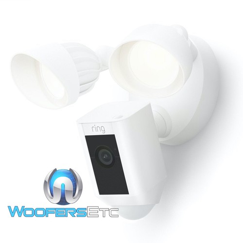 RING FLOODLIGHT CAM WIRED PLUS MOTION-ACTIVATED CAMERA 1080P VIDEO WHITE NEW - Picture 2 of 6