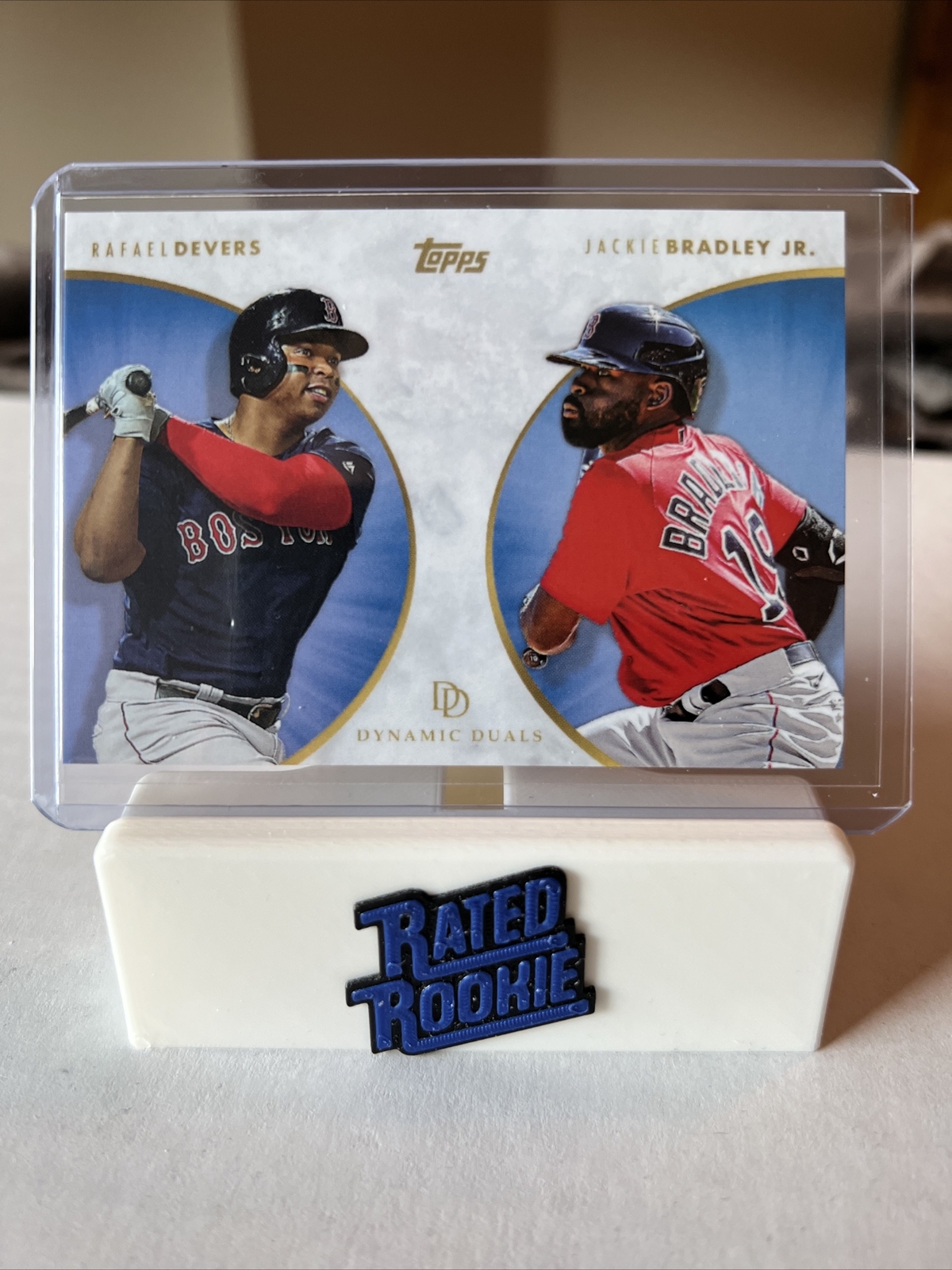 2022 Topps Dynamic Duals Rafael Devers Jackie Bradley Jr. Blue Parallel
