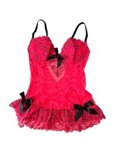 Victoria  s Secret Babydoll Y2k Ruffle Coquette Lingerie Women Size 36C