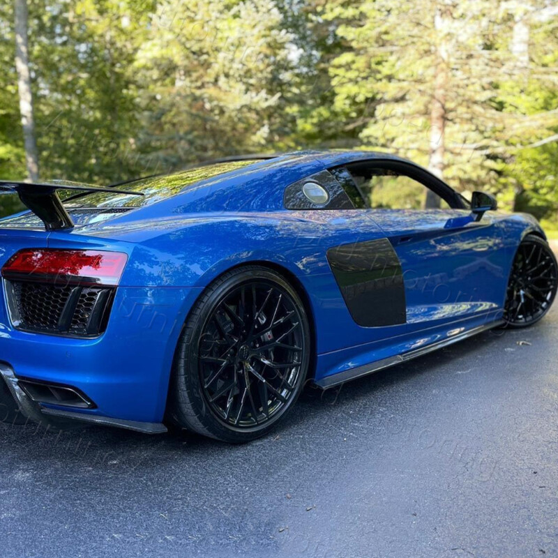 For Audi R8 V10 Gen 2 16-19 Real Carbon Fiber Side Skirts Lip Extensions Spoiler