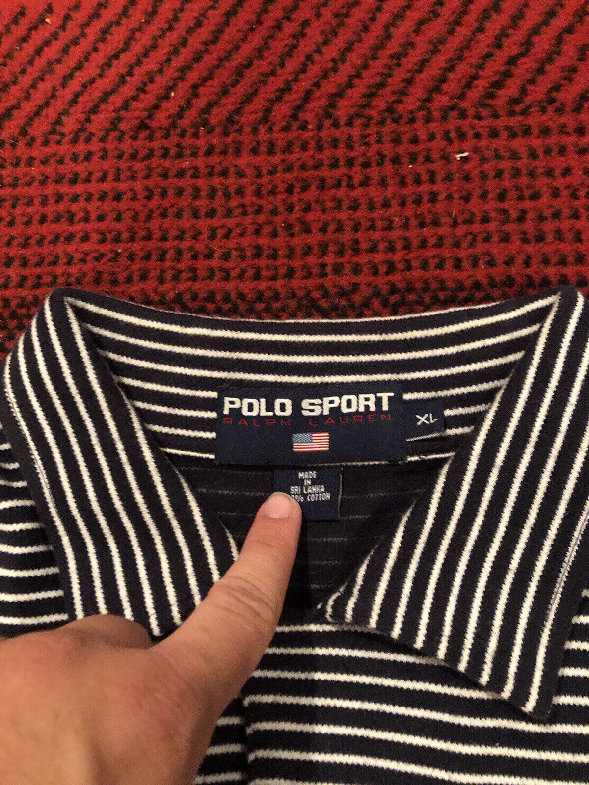 vintage 1990s polo sport striped polo shirt - image 3
