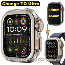 Full Metal Case For Apple Watch 9 8 7 6 5 SE 44/45mm Change TO Ultra 49mm Cover