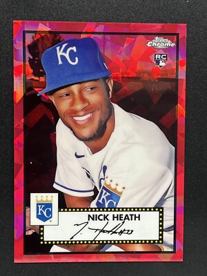 2021 Topps Chrome Platinum Anniver. Nick Heath Red Atomic Rookie /100 SP Royals