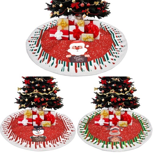Year Creative Santa Xmas Tree Skirt Xmas Decor Floor Mat Cover Christmas Carpet - Picture 4 of 17