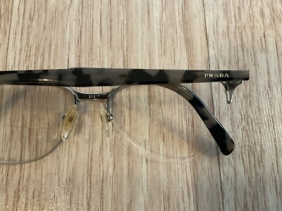 Prada Eyeglasses 53VV 53-17-145 Half-rim Metal Grey Black FRAMES Prada Eyeglasses 53VV 53-17-145 Half-rim Metal Grey Black  main image 2