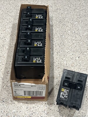 Square D HOM230 (Lot Of 5) 30A 2P Circuit Breaker  NEW IN OPEN BOX