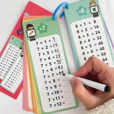 Lachilly 0-12 Multiplication Table Cards with 2 Dry Erase Pens, Educational Time