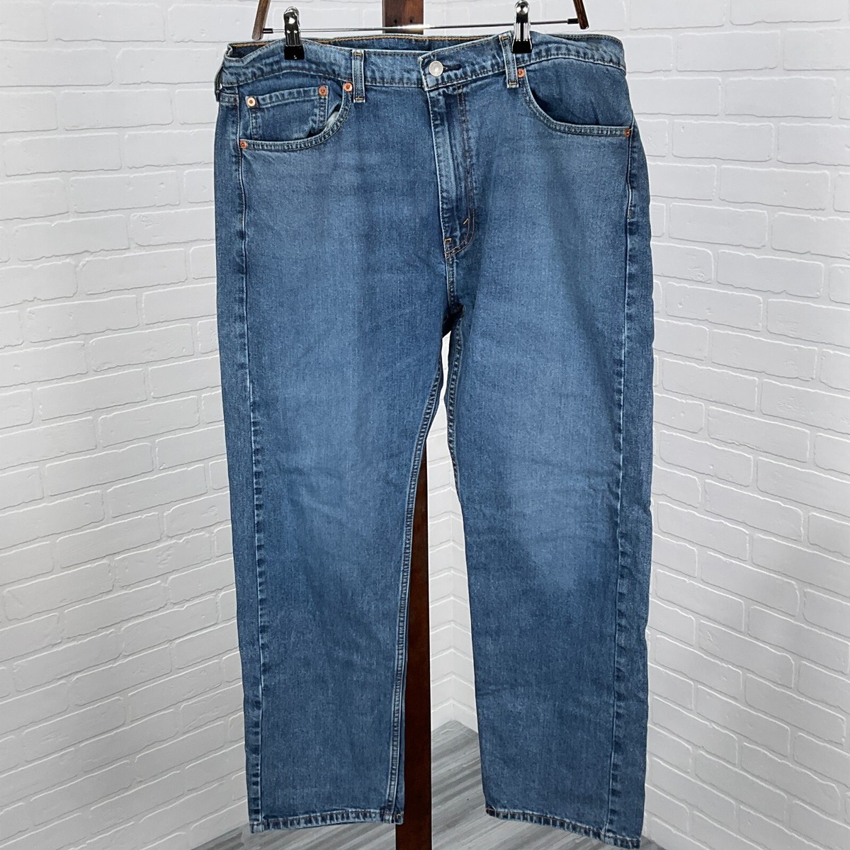 Levis 505 Men Jeans 38Wx30L ACT 37x29 Blue Straight Leg PC9 Levis 505 Men Jeans 38Wx30L ACT 37x29 Blue Straight Leg PC9