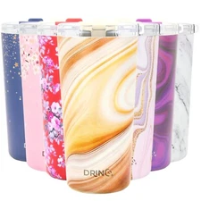 DRINCO 20 oz Stainless Steel Tumbler Insulated Coffee Cup Travel Mug With Straw