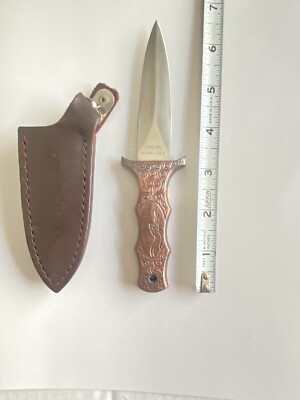 VTG 1978 Rare Valor 473 Miami USA Fixed Blade Knife stag/deer on