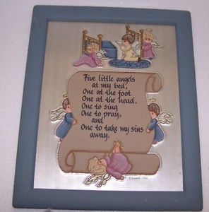 Framed "Five Little Angels" Nursery Prayer by Pleasant Look