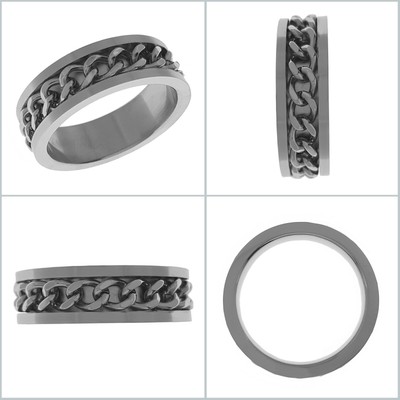 Bague Simple En Acier Inoxydable - Taille 66 (très Grande), Neuve Sans Emballage