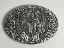 Vintage Indiana Metal Craft Cowboy Belt Buckle 1981