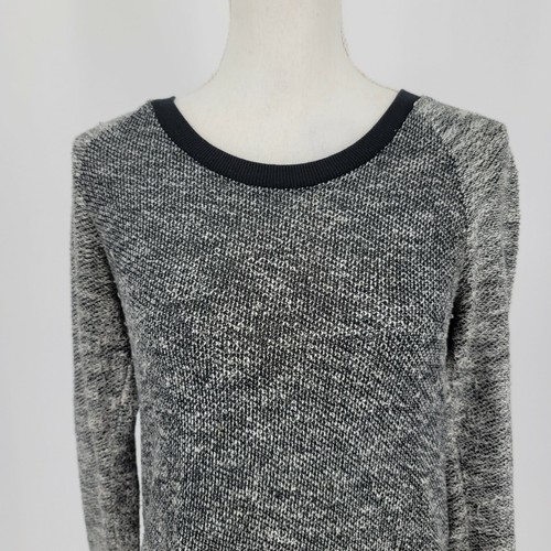 Splendid Gray Marled Back-Zip Sweatshirt Sweater Long Sleeve Lightweight Medium - Picture 3 of 9