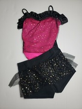 Curtain Call Costume  Dance Competition  On The Rise  sz CME  Pink Black b41
