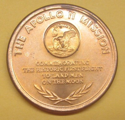1969 Man's First Landing On The Moon - The Apollo 11 Mission Medal