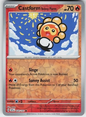 REVERSE HOLO CASTFORM SUNNY FORM 020/191 C NEAR MINT
